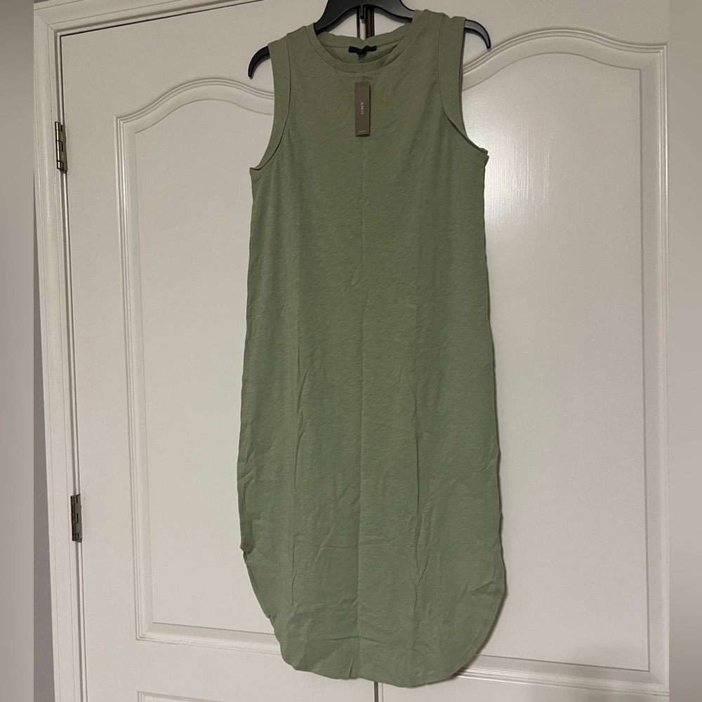 J. Crew Green Asymmetrical Dress Sleeveless
